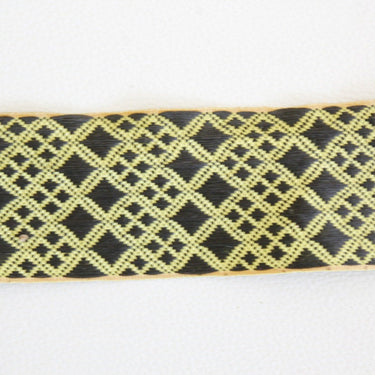 Yellow And Black Embroidered Trim, Approx. 45mm Wide